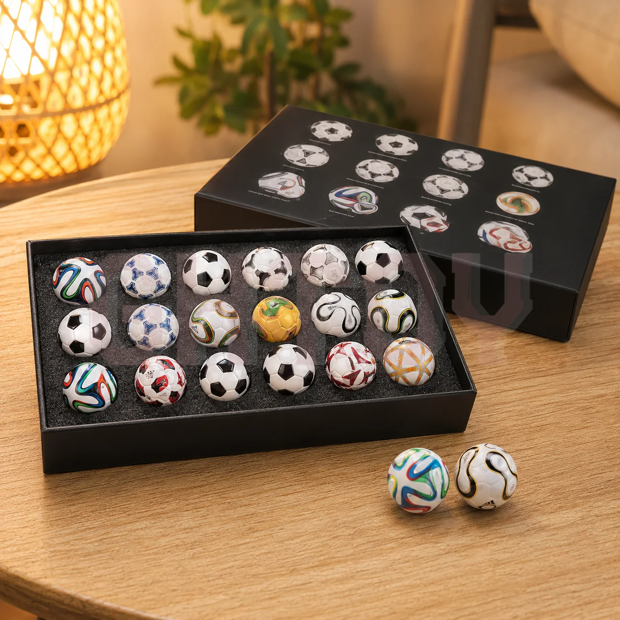 FIFA 2026 Mini Soccer Ball Gift Box Set Realistic Football Model Souvenir Fan Gift Collectible Ornament for USA Canada Mexico