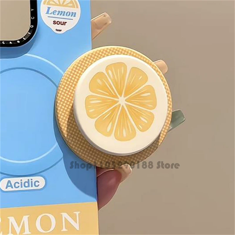 귀여운 한국 만화 과일 자석 홀더 그립톡 그립톡 폰 스탠드 홀더 아이폰 16 15 패드 맥세이프 스마트톡용