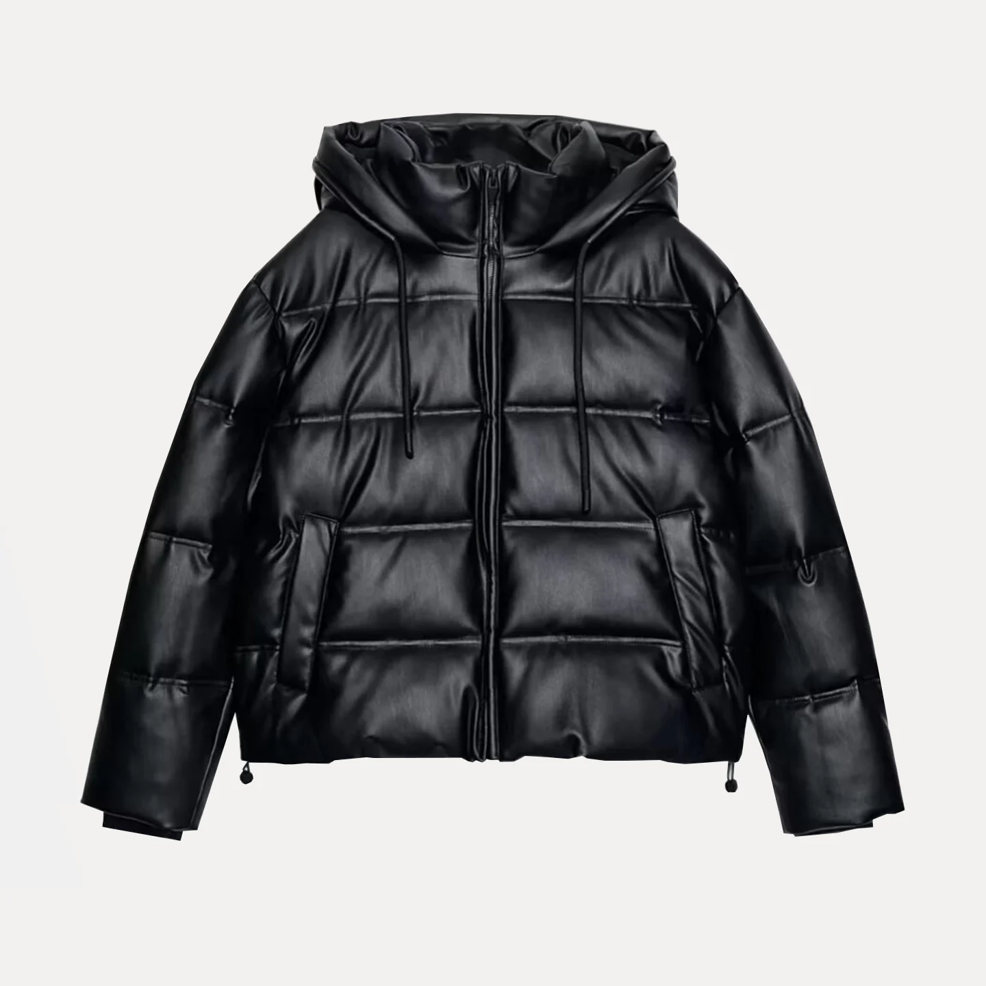 سترة Z النسائية ذات المظهر الجلدي مع غطاء محرك السيارة طويل Sve ort ملابس خارجية مناسبة للإغلاق بسحاب لخريف 2025 #5