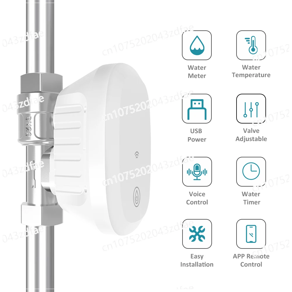 WiFi Smart Living Water Meter Leakage Control Solenoid Valve with Temperature Measurement Water Consumption