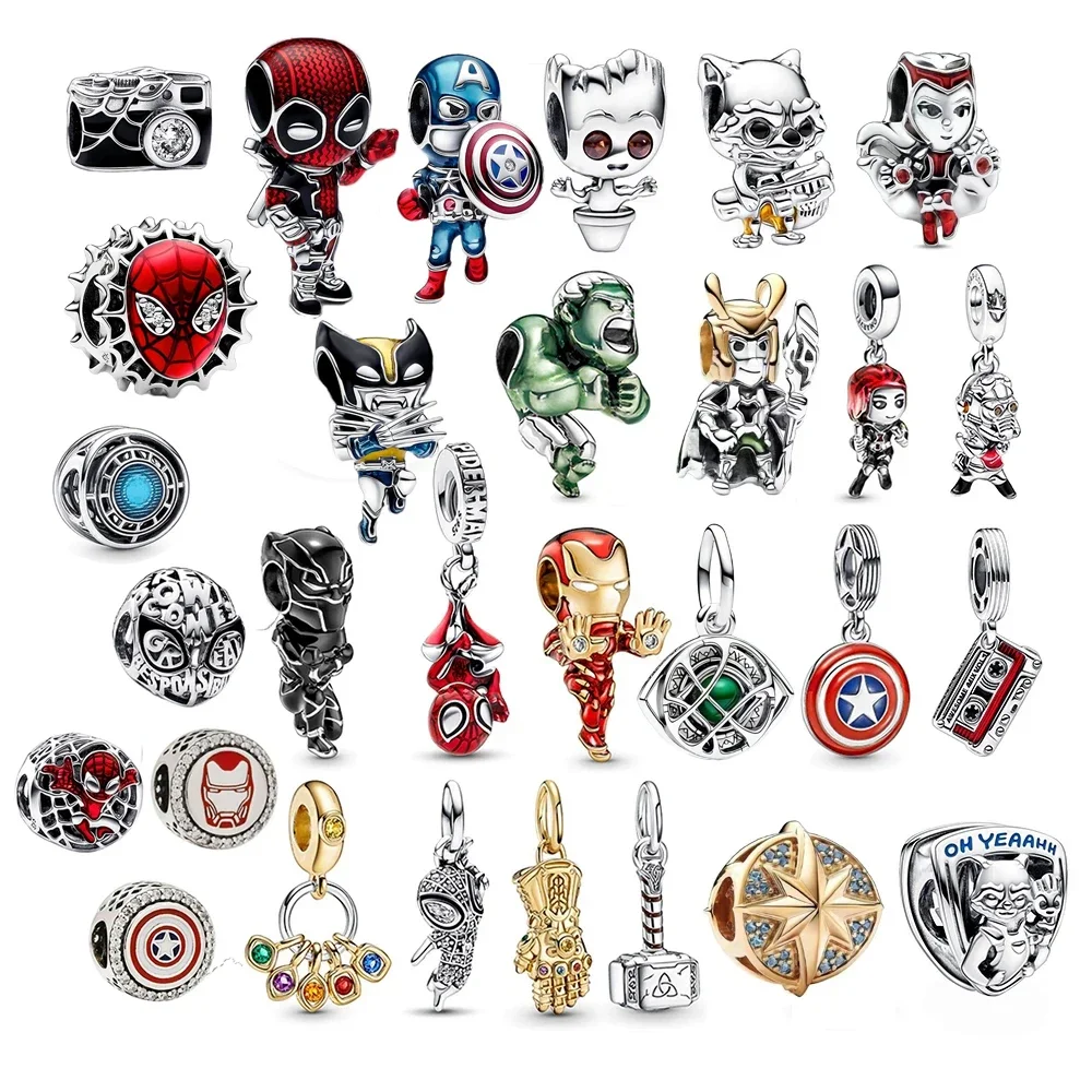 Fit Original Charms Bracelets Deadpool Wolverine Captain America Spider-Man Iron Man Charm Series Pendant Jewelry