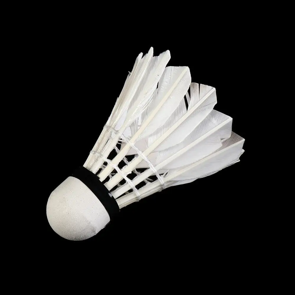 Elastischer Trainings-Kork, Fitnessspiel, Sport, Federball, Badmintonbälle, 12-teilig, Gänsefeder