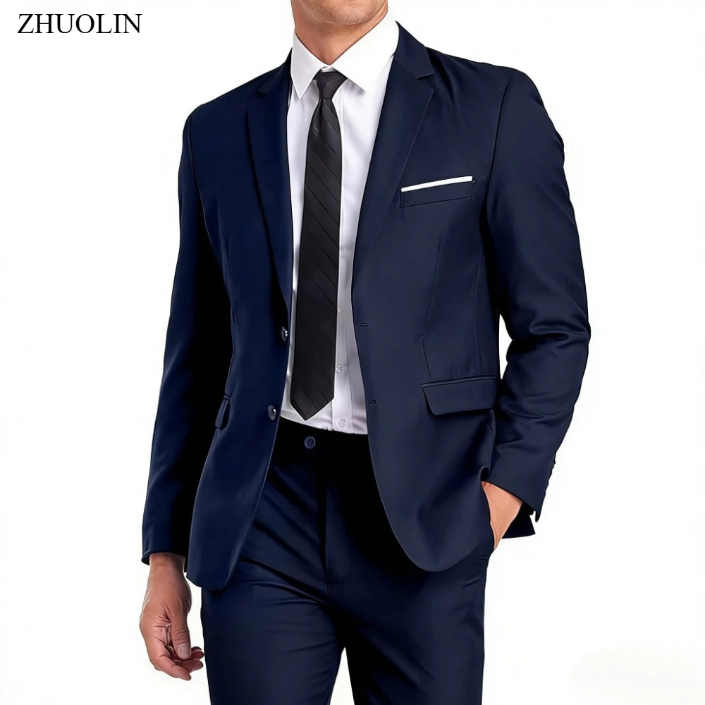 Herrenanzüge-Sets von hoher Qualität für Hochzeit, elegant, 2-teilig, Jacken, Hosen, Stretch-Blazer, maßgeschneidert, formell, komplettes Kostüm 2025