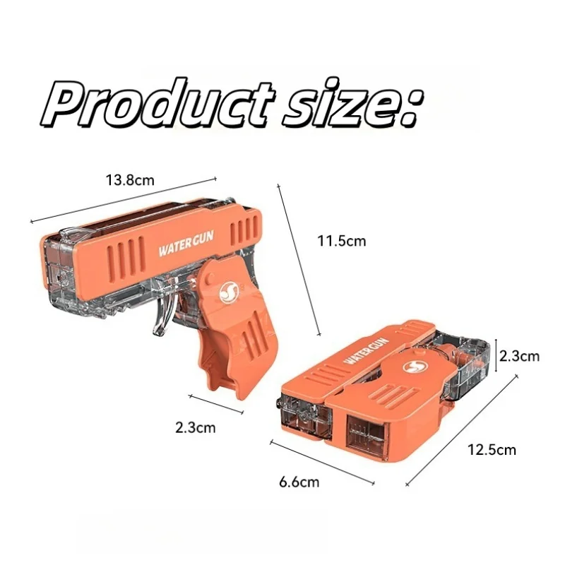 مسدس مياه صغير قابل للطي يدويًا، مسدس صغير للمياه المشجرة المستمرة في الهواء الطلق، لعبة لعب مائية على الشاطئ هدية