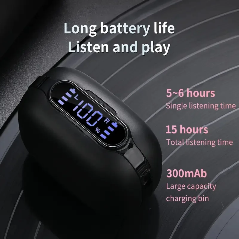 

Wireless Earbuds 5H Playtime - In-Ear Noise Cancelling Earphones IPX7 Waterproof for Workout, SecureFit Ear Wings