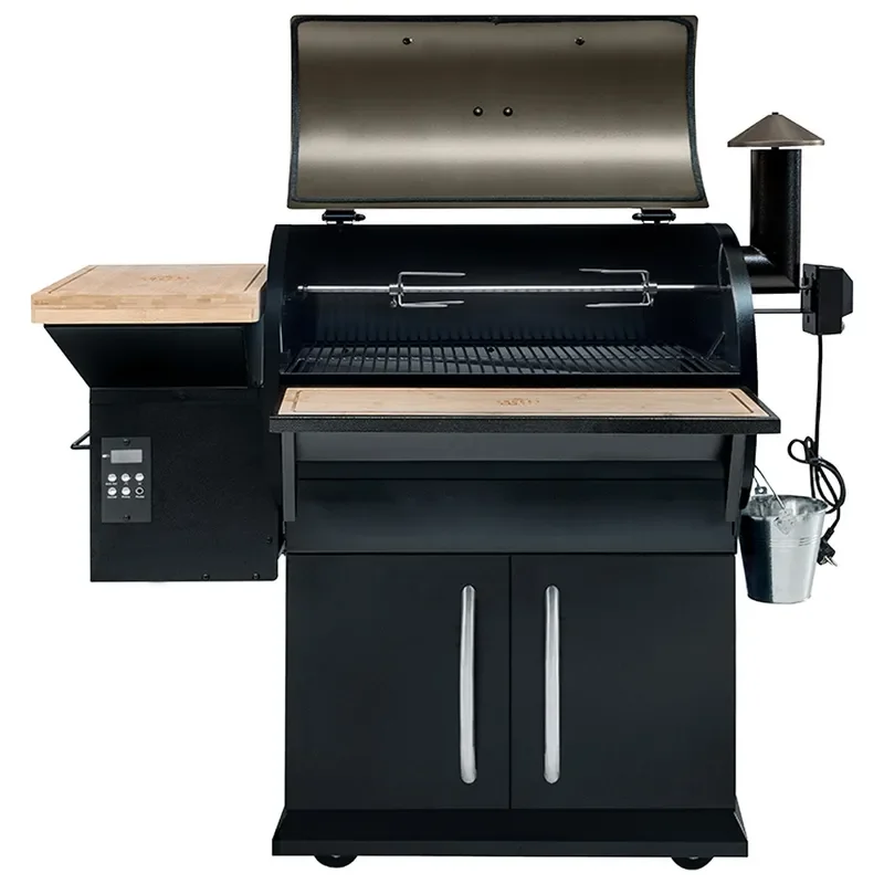 Smart Wood Pellet Grill for Home Villa Outdoor BBQ Smoker with Granular Carbon Smoke Function Compact Size