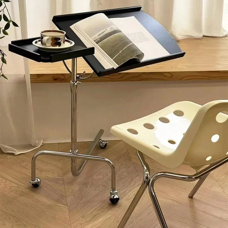 Solid Wood Movable Music Stand, Small Tea Table, Sofa Side Table, Lift-Adjustable for Balcony or Living Room