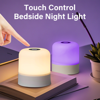 Table Lamp Bedside Lamp For Bedroom 16 Color Changing Touch Night Light RGB Remote Dimmable Rechargeable Portable Room Light