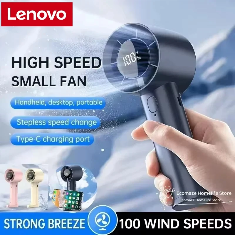 Ventilateur portable de refroidissement à glace, mini ventilateur manuel, 100 vitesses, ventilateur puissant, refroidisseur rechargeable USB haute vitesse avec support de téléphone