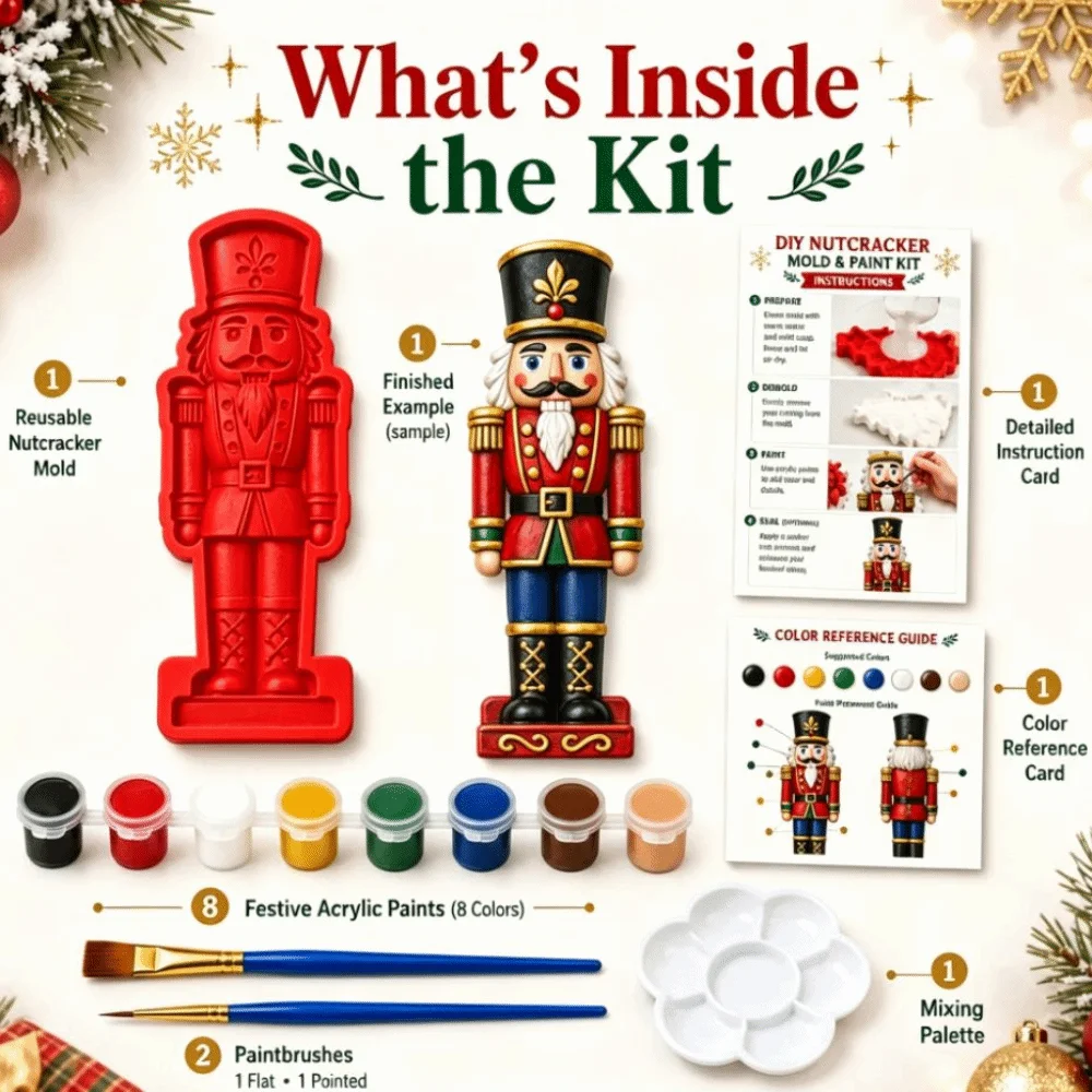 Gypsum Casting Christmas Mold Coloring Craft Set Christmas Craft Kit Plaster Casting Mold Painting Activity for Pigment Set