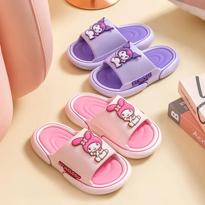 

Sanrio Hello Kitty Sandals Children Kids Summer Soft Safe Slippers - Anti-Odor Indoor Outdoor Wear-Resistant My Melody Cartoon