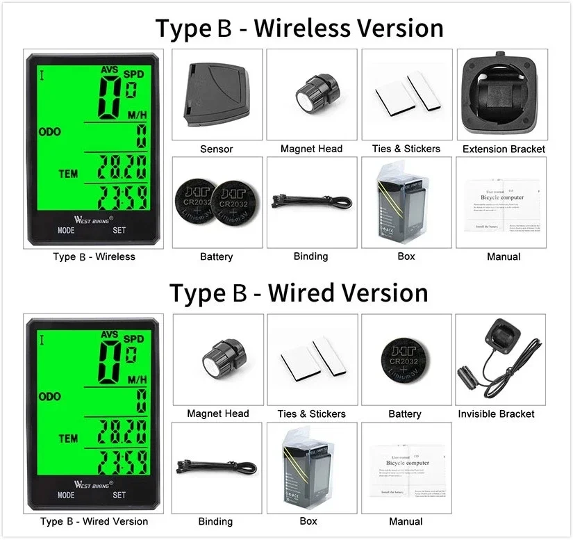 Odómetro Digital para bicicleta, velocímetro, cronómetro, resistente al agua, con cable inalámbrico, retroiluminación LED