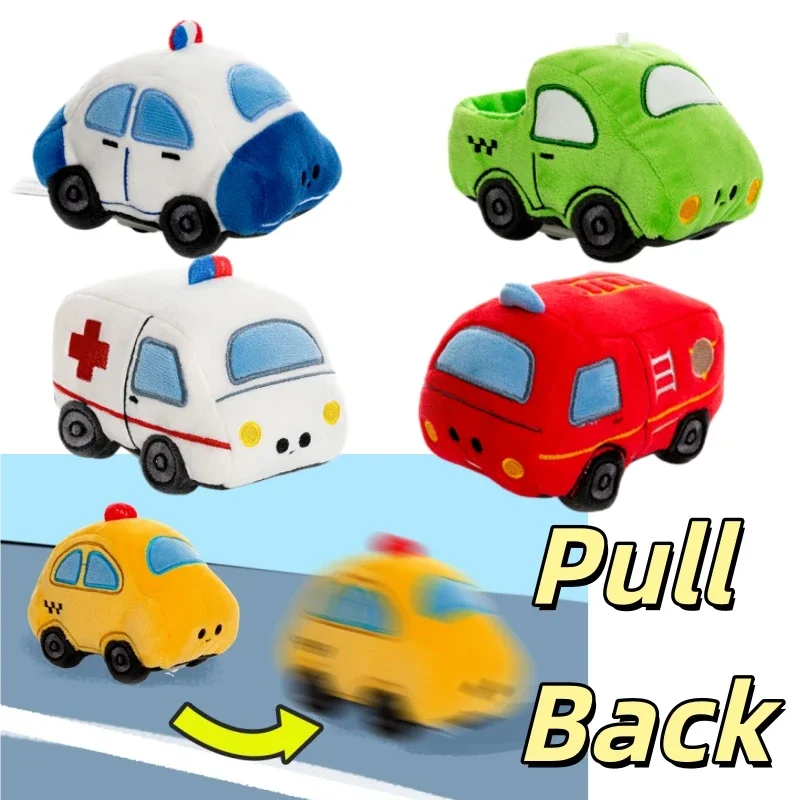 

Educational Pull Back Plush Car Toy Soft Fluffy Stuffed Wheeled Vehicle That Can Run Cartoon Car Toy Birthday Gifts
