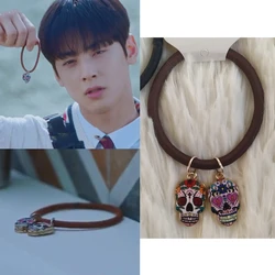 True beauty MUN KA YOUNG Hair rope skull shape Korea TV drama Eardrop For Women pendientes brincos