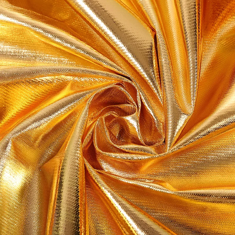 Shiny Gold Foil Composite Fabric Decor Cloth for Festival Pillar Cover Stage Backdrop Wedding Candy Gift Bag DIY Craft Supplies