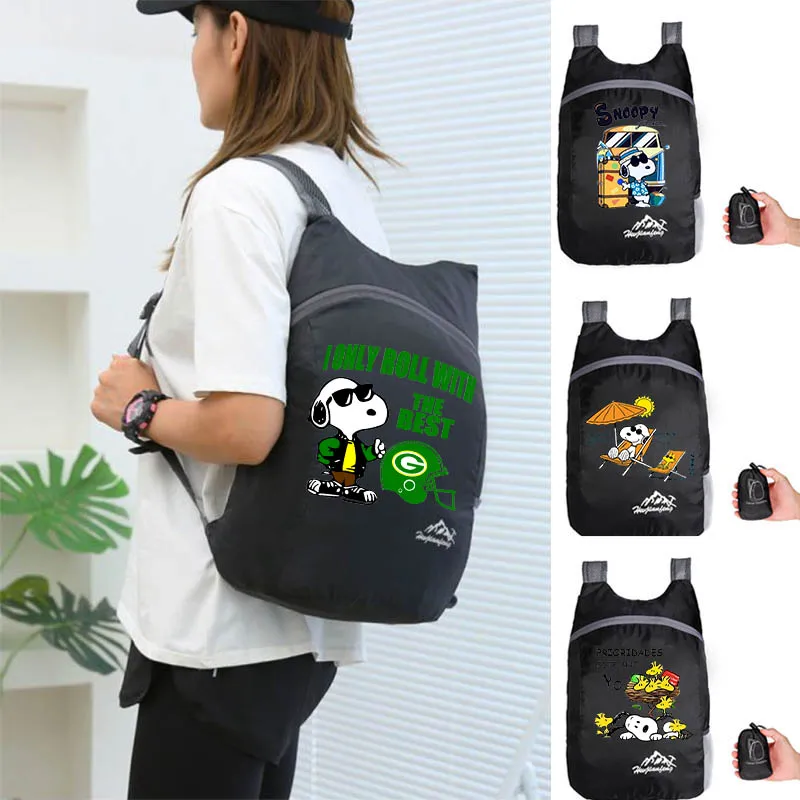 Snoopies Cartoon Multifunctional Backpack 2024 New Outdoor Mountaineering Folding Bag Leisure Camping Sports Hiking Backpacks