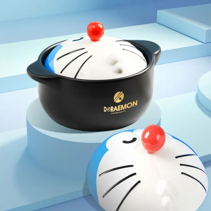 

Doraemon animation peripherals Kawaii cartoon jingle cat ceramic pot stew pot cute household open fire crock pot casserole gift