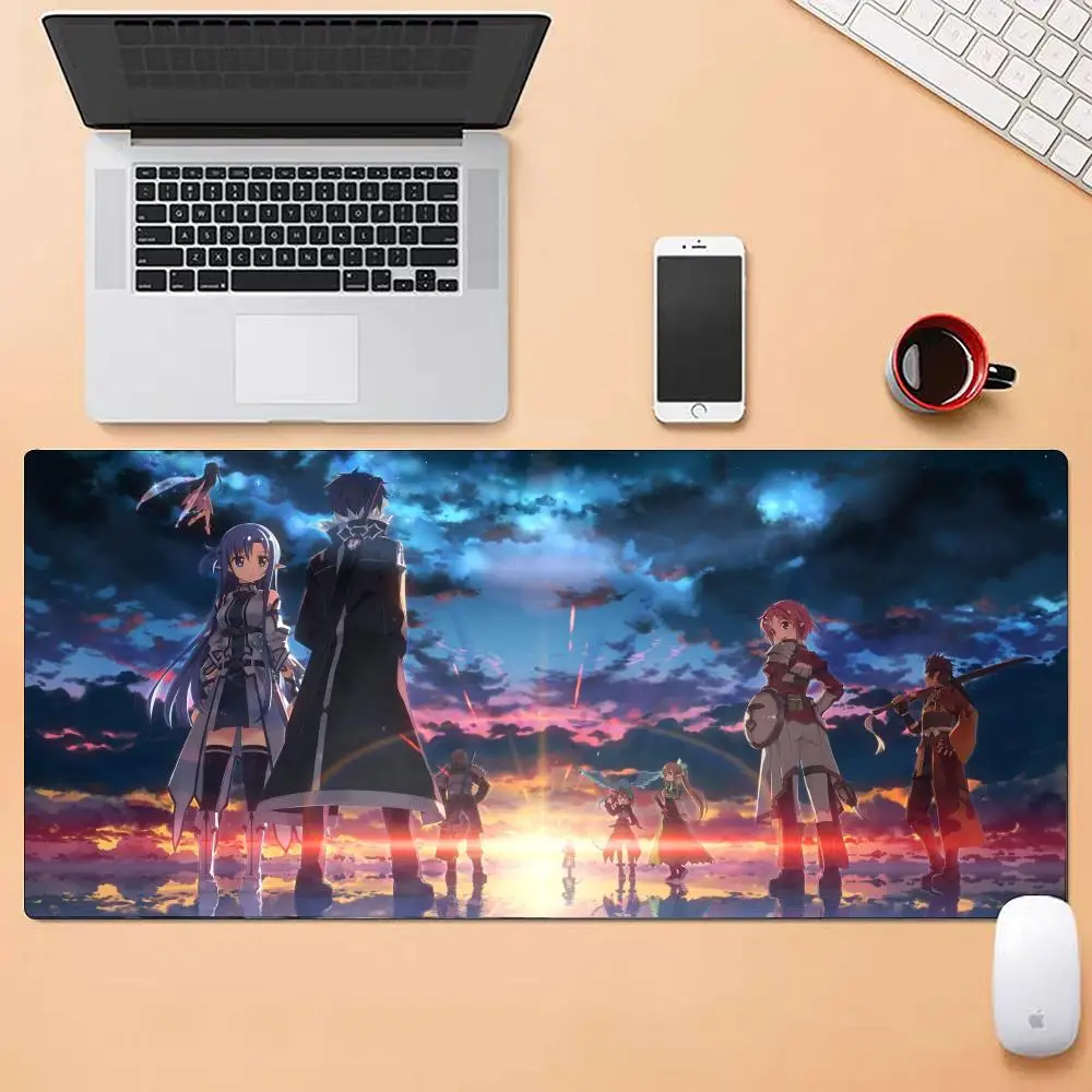 لوحة ماوس أنيمي ساو سيف آرت أونلاين بأحجام متعددة كبيرة مربعة للكمبيوتر مكتب ألعاب طاولة مفارش مطاطية مضادة للانزلاق #3