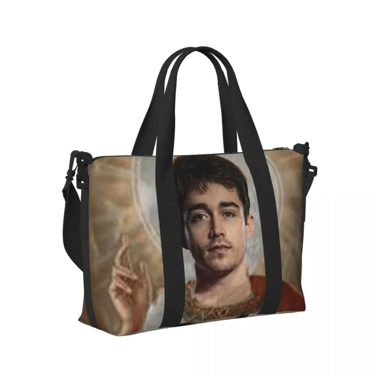 

Custom San Charles Leclerc Beach Travel Bag Large Capacity Tote Bags for Gym Yoga Women Shopping Duffle Shoulder Bag