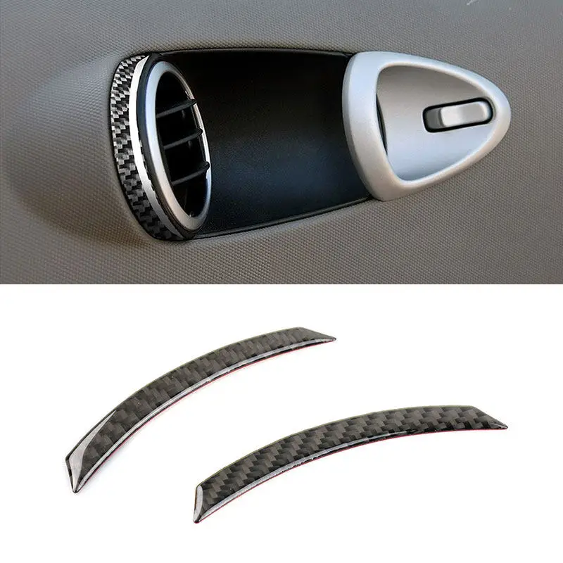 Soft Carbon Fiber Car Styling Air Conditioner Outlet Vent Ring Frame Trim For Nissan 350Z 2003 2004 2005 2006 2007 2008 2009