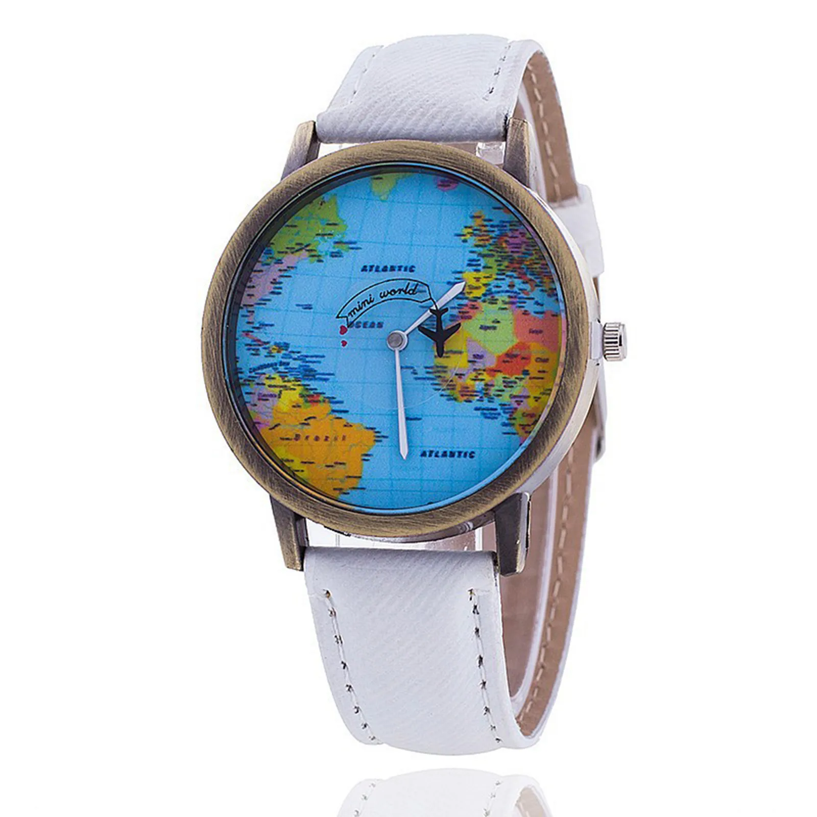 Men Women Quartz Wristwatches Fashion Retro Belt Quartz Watch Creative Airplane Second Hand Map Watch Unisex Relogio 2023