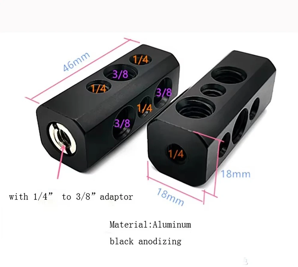 Tripod Multi-Adapter Post/Block with  4 Female 1/4