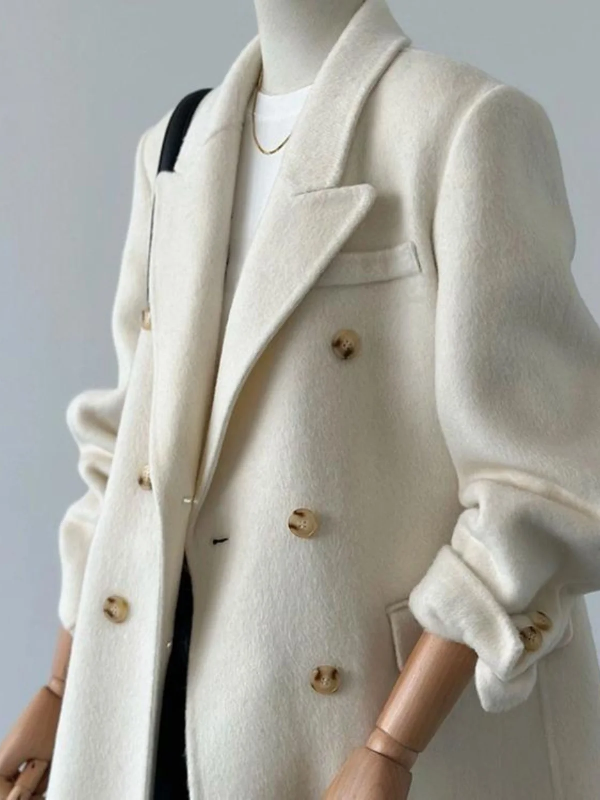 

Ele White Woolen Jaet Women's Autumn Winter New Sle High-End Feeling Rich Girl's Camere Top Faionable Commute