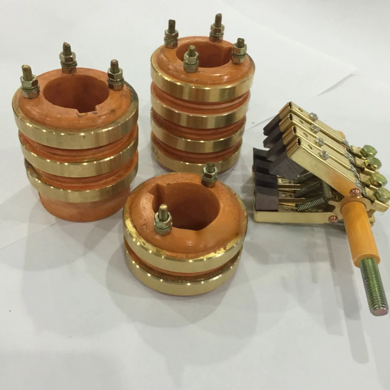 

8 slots herringbone carbon brush for holder V-shaped bracket all pure copper frame collecting conducting ring fixed assembly