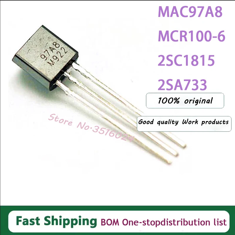 100pcs MAC97A8 MAC97A6 MCR100-6 MCR100-8 2SC1815 2SA1015 2SA733 2SC945 MCR100 97A8 97A6 C1815 A1015 A33 C945