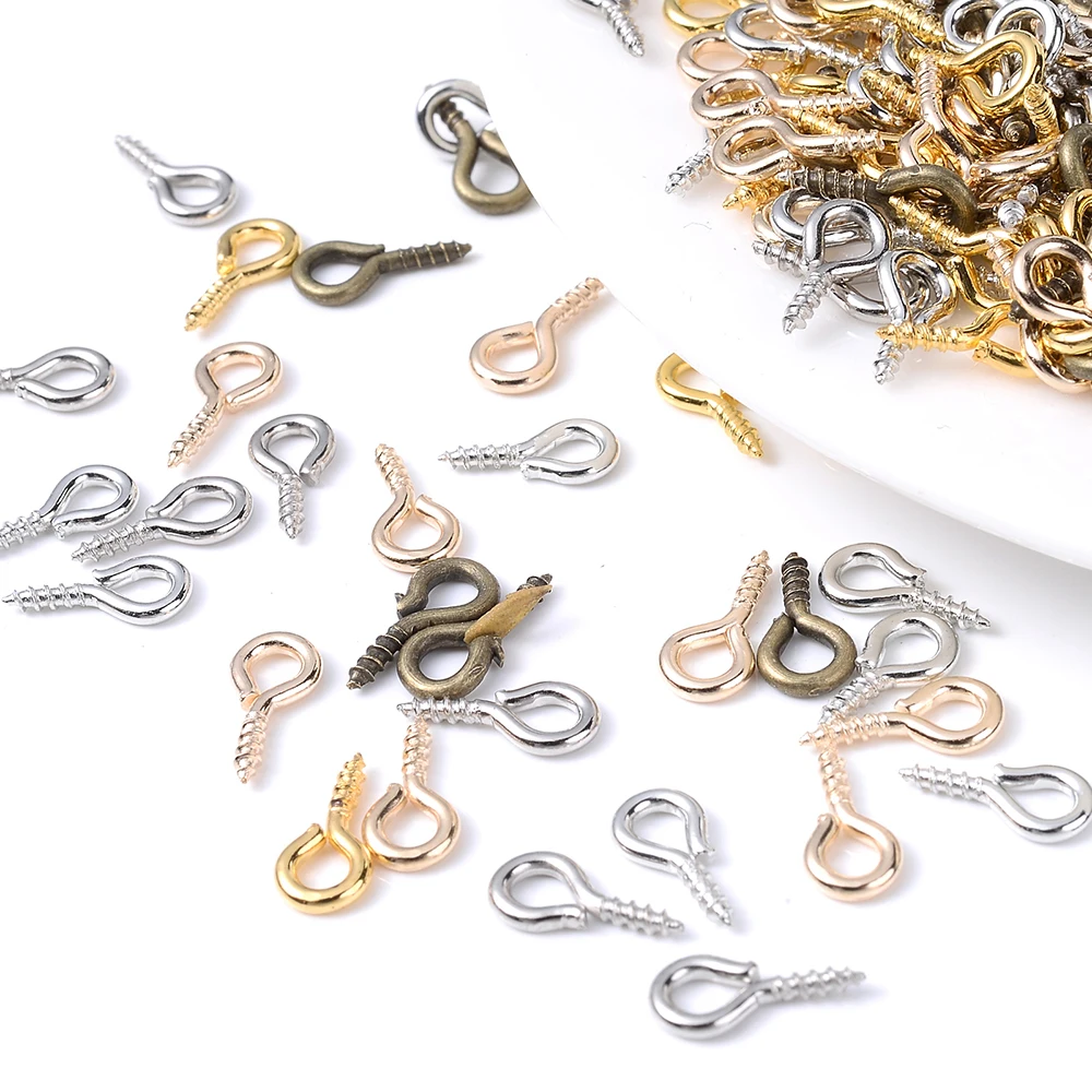200 Stück Metallschrauben, Schafaugen-Pins, Schmuckherstellungszubehör zum Aufhängen von Anhängern, DIY-Verbinder, Schmuckzubehör, Bastelbedarf – Detail 6