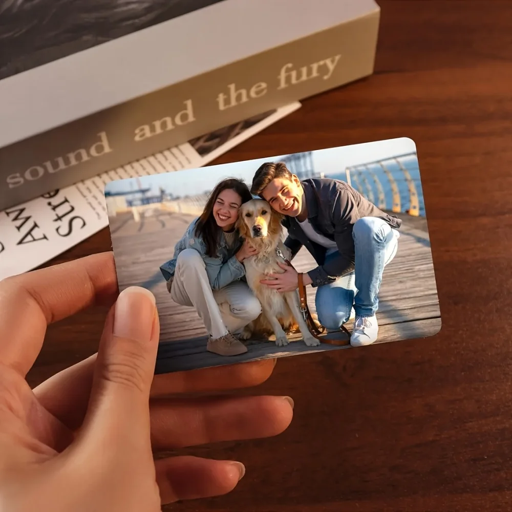 1 pièce/3 pièces Porte-cartes photo personnalisé double face en PVC, le cadeau idéal pour les couples amoureux, les familles ou les amis