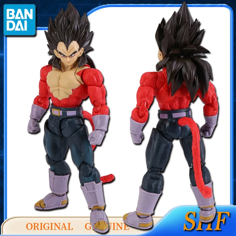 Bandai Dragon Ball Anime Original Genuine SHF SUPER SAIYAN 4 VEGETA Action Figure Toys For Kids Gift Assembly Model Ornaments