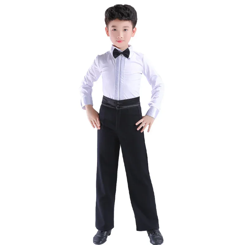 Latin dancer suit Rumba salsa Ballroom Tango stage performance suit Children's black and white butterfly dress