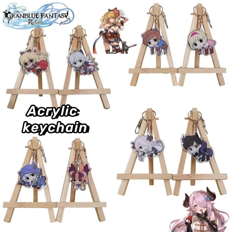

New GRANBLUE FANTASY Relink Creative Cartoon Cute Acrylic Keychain Pendant Book Decoration High-Value Accessories Wholesales