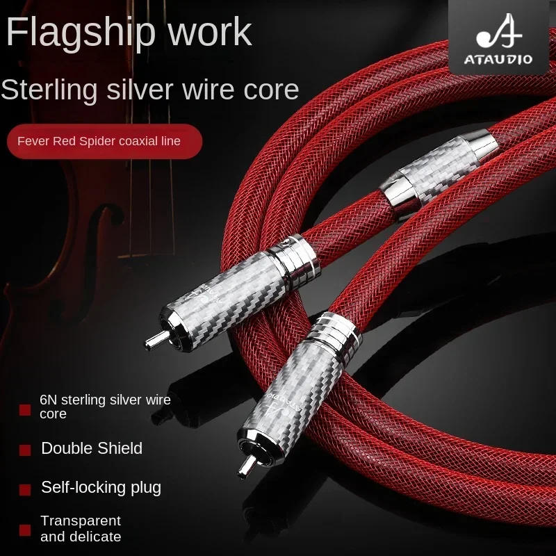 

HIFI Pure Silver RCA Coaxial Audio Cable HiFi Pure Single Crystal Silver RCA75Ω Digital COAXIAL Subwoofer cable