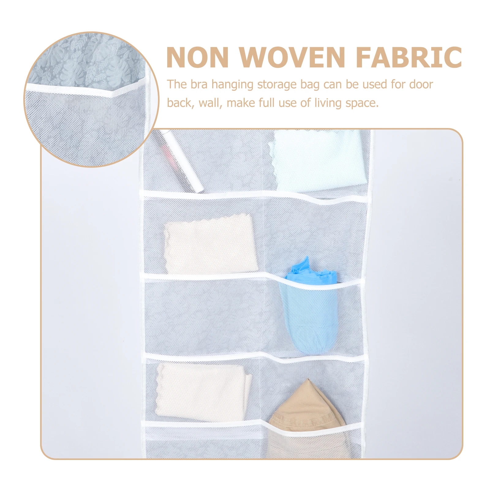 

Double-Side Bras Pocket Hanging Storage Bag Practical Bra Organizer for Door Back Wall Hanging Underwear Storage
