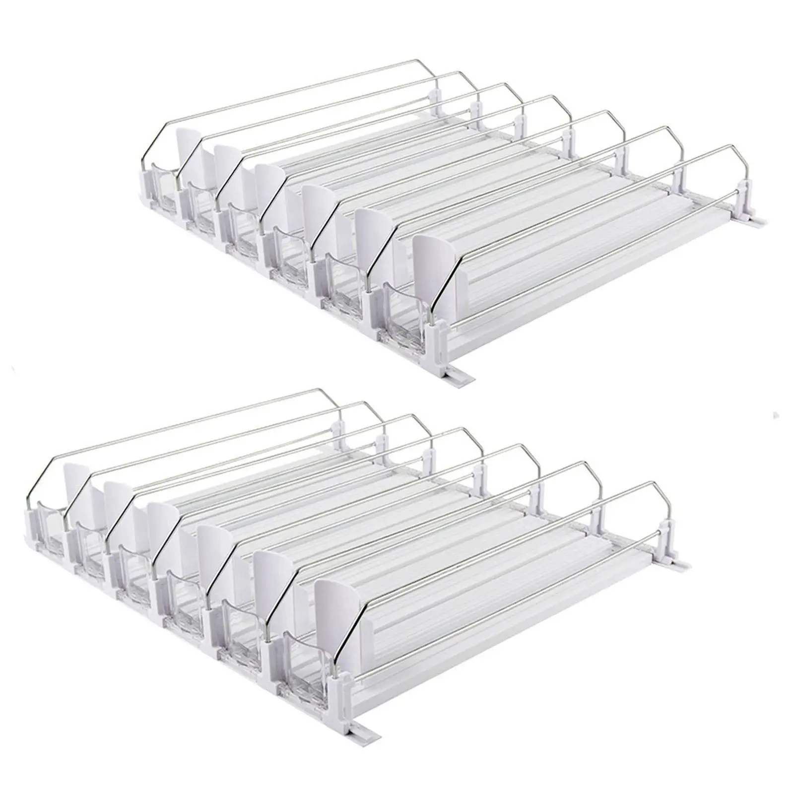 

Self Pushing Drink Organizer for Fridge 6 Rows Practical Supermarket Household