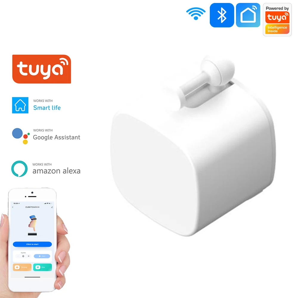 Pulsador de botón de dedo Bluetooth para el hogar inteligente, temporizador, Control de voz por aplicación Smart Life, Tuya, Alexa, asistente de Google