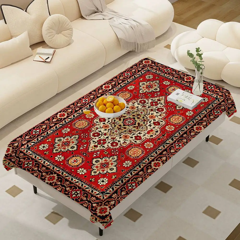Vintage Persian Home Tablecloths Dining Decoration And Rectangular Table Accessories Waterproof Cloth Anti-stain
