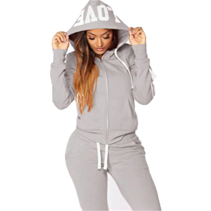 Spring Autumn Women's Striped Sportswear Casual Long Sleeved Fashion Ladies Zippered Hoodie and Pants Two-Piece Set Outfits