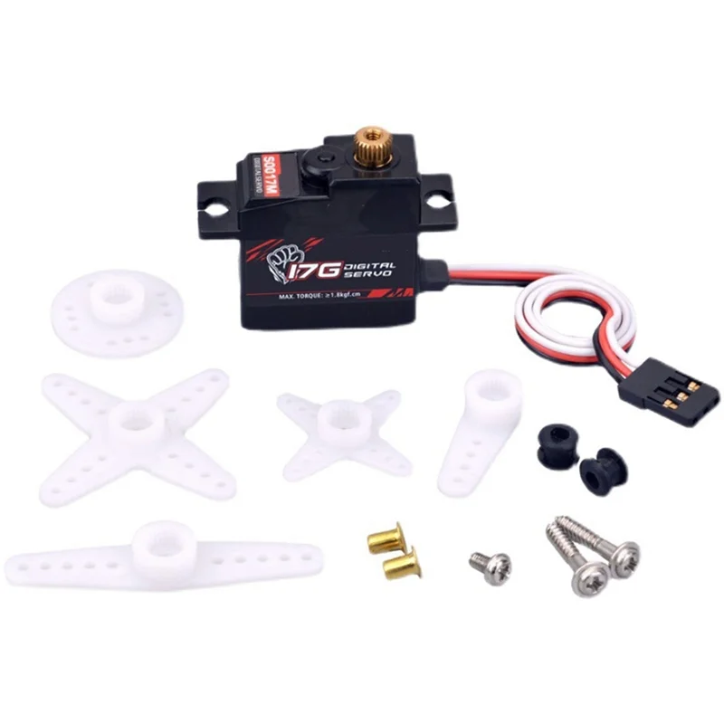 17G 3.5KG Metal Gear Digital Servo and Metal Servo Arm S0017M for WPL C14 C24 MN D90 MN99S RC Car Upgrade Parts,3