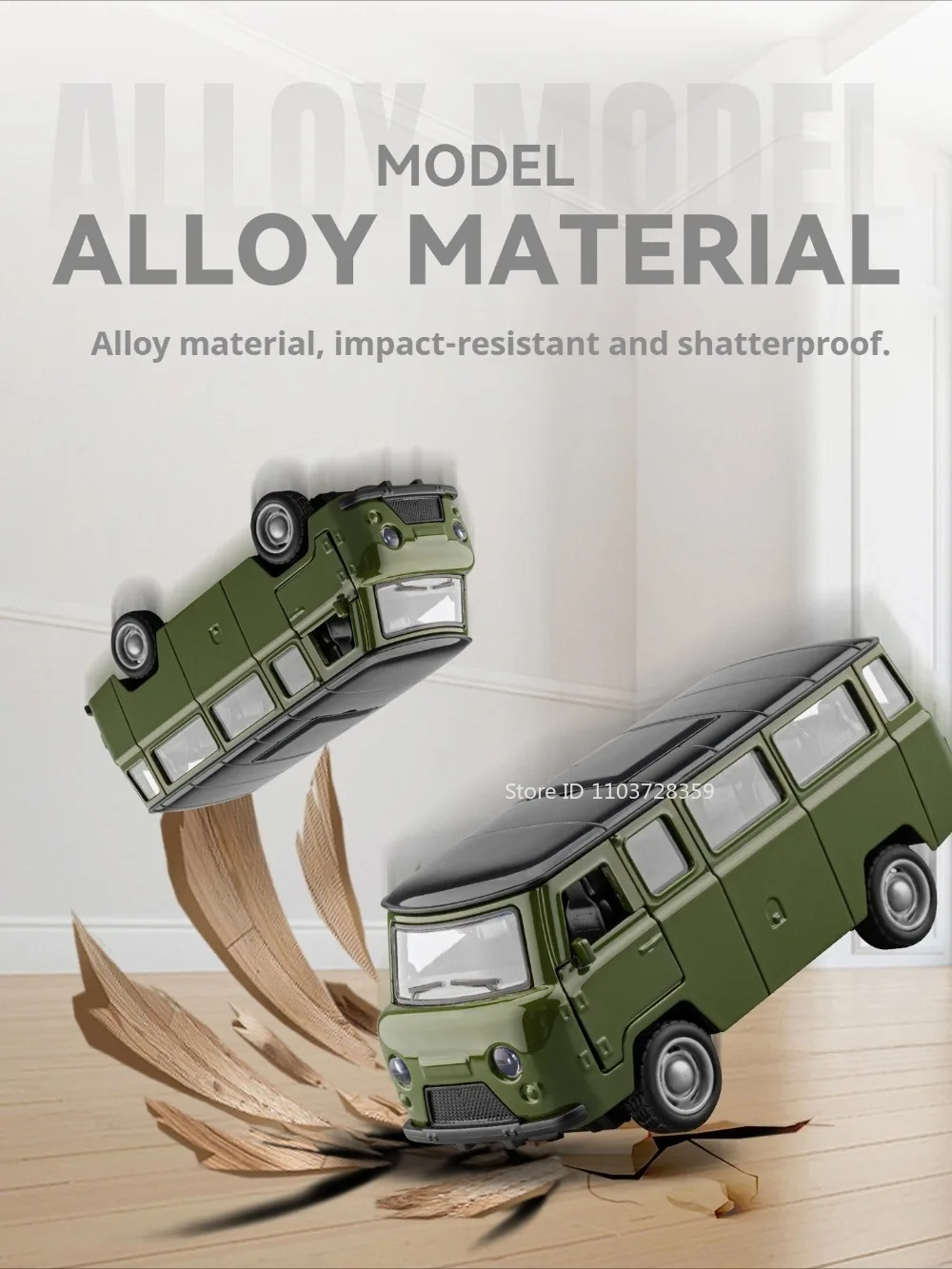 1:36 Modellauto UAZ Traveler Miniaturfahrzeuge aus Legierung mit Rückziehfunktion, Öffnenden Türen und Simuliertem Interieur, Lehrreiche Fahrzeugmodelle – Detail 4