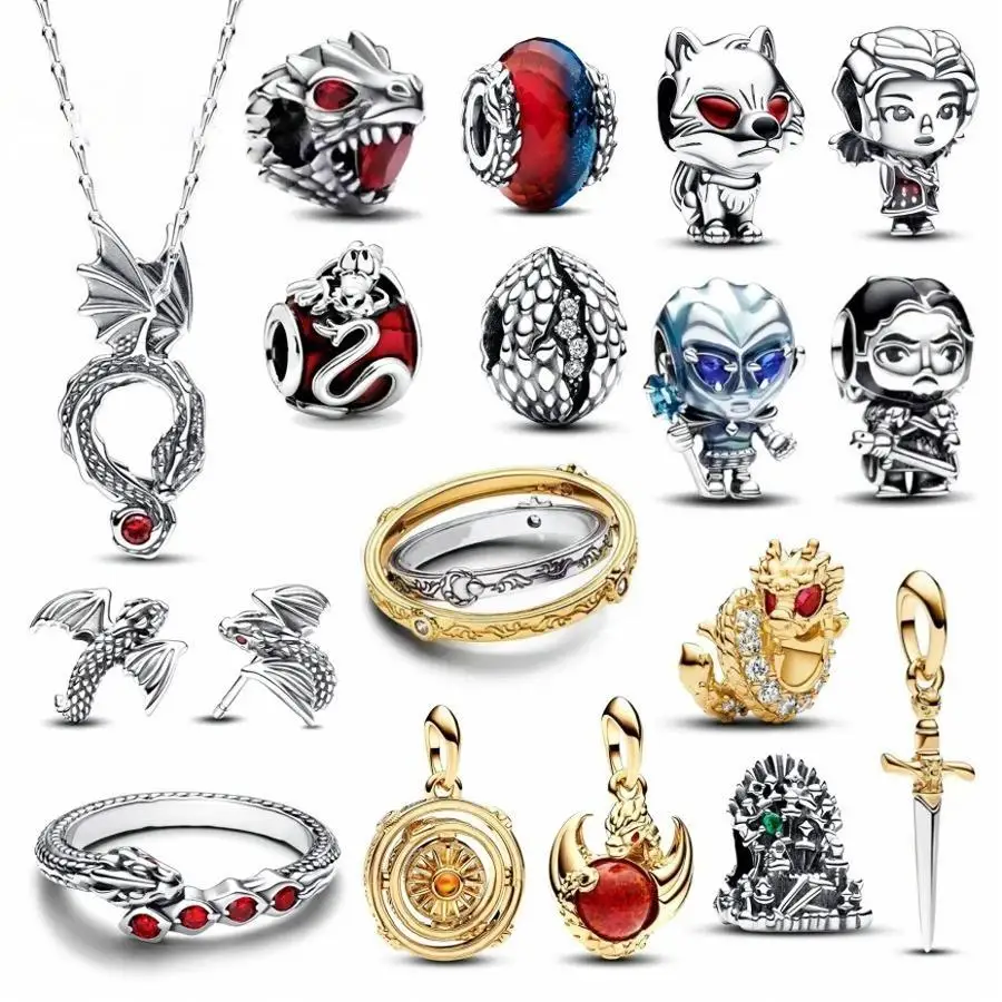 2024 Game Series Ring Earrings Necklace Beads Charm bracelet Pendant Jewelry gifts for women