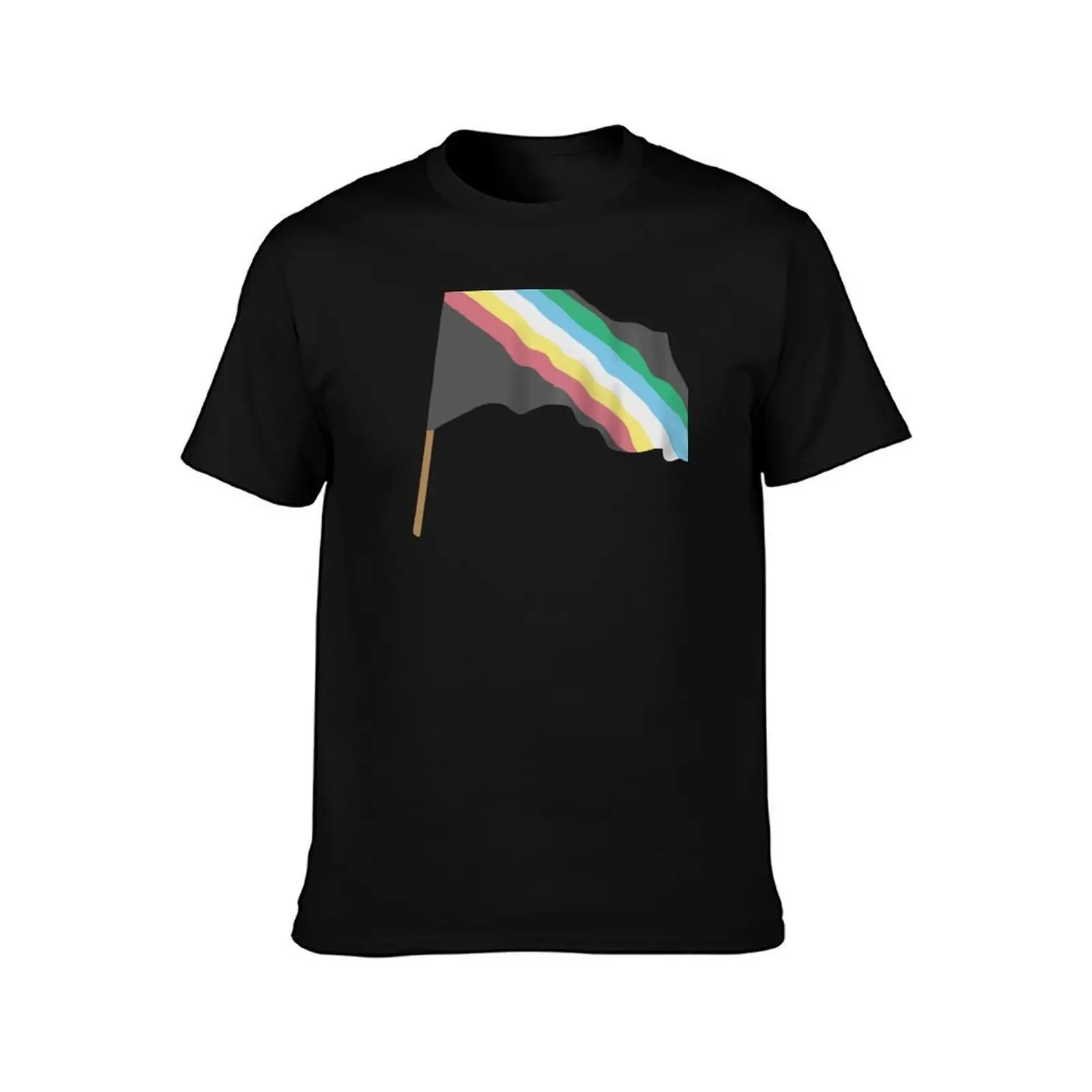 Disability pride flag T-Shirt, Summer Casual Cotton Tee, Oversized Streetwear Tops, Vintage Graphic Print, Unisex Men Women