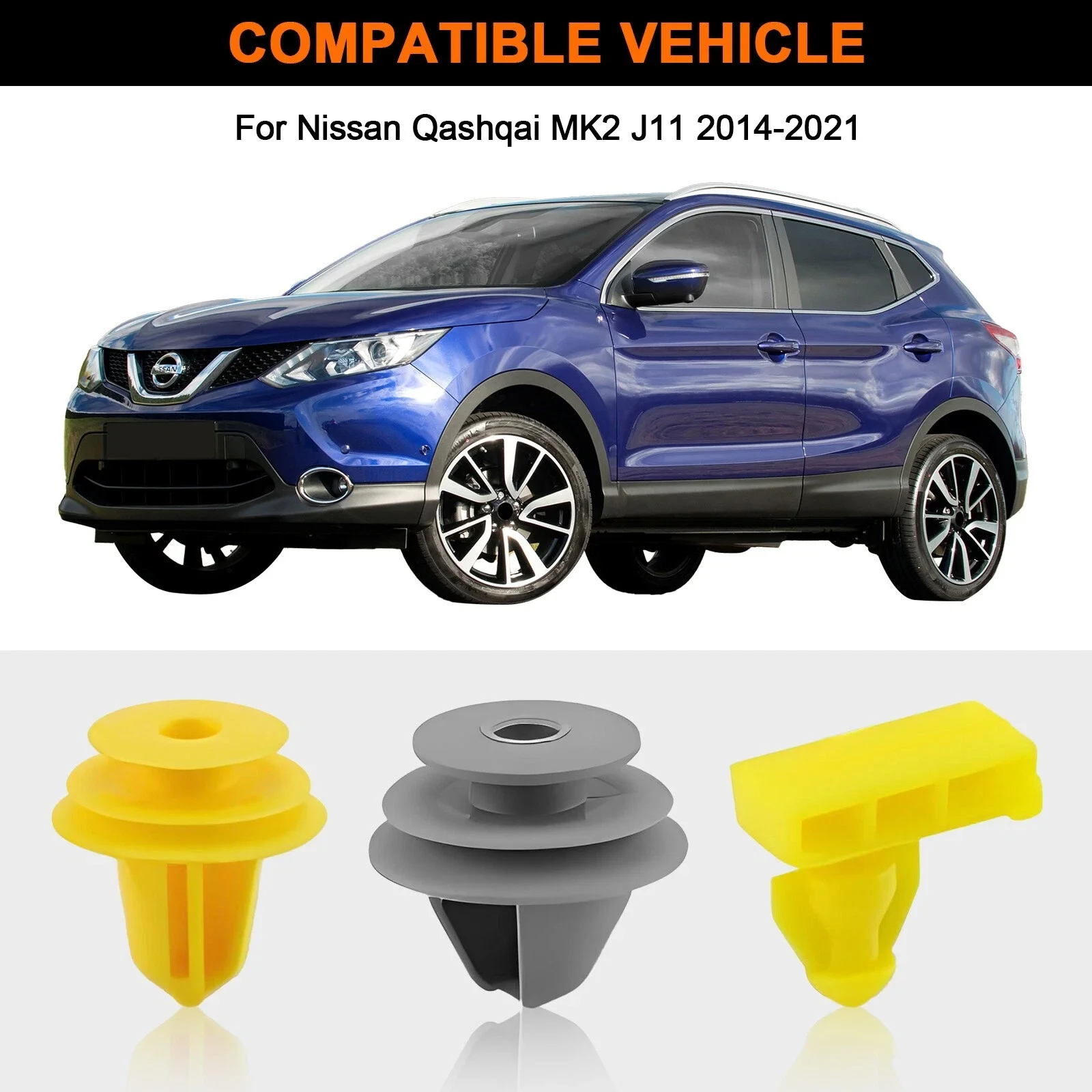 

18pcs Wheel Arch Trim Clips Fastener Set For Nissan Qashqai J11 Front Exterior Accessories Flare Grey Plastic Car Accessories