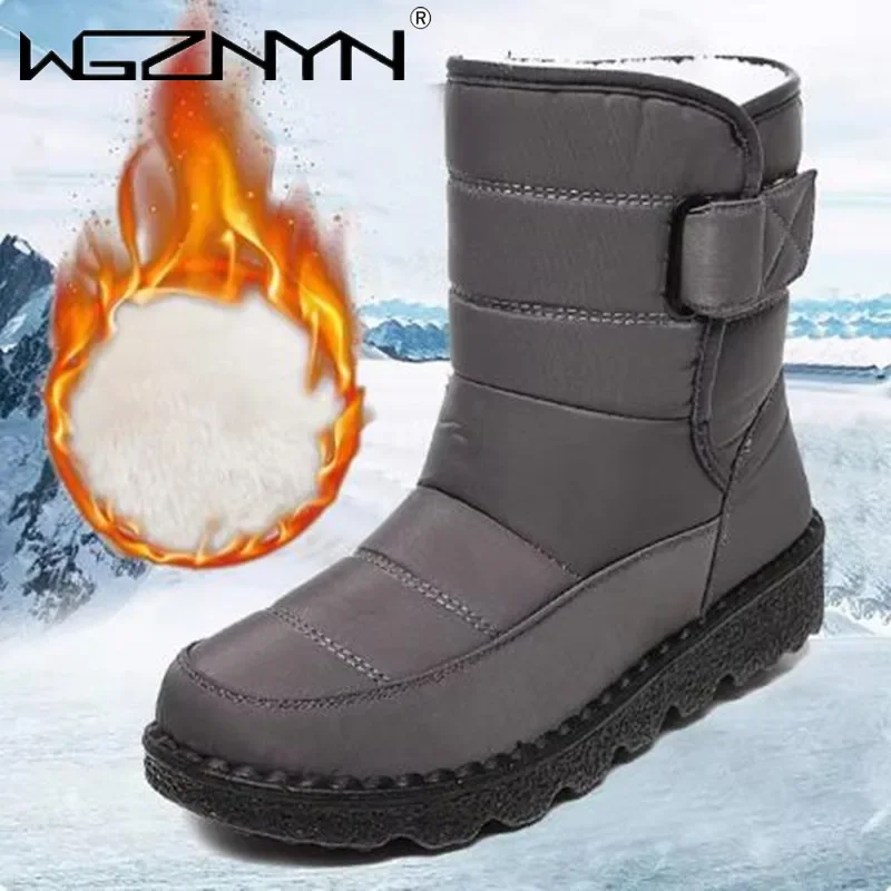 Waterproof Snow Boots for Women 2025 Non-slip Warm Winter Shoe Woman Thicken Plush Platform Ankle Boot Cotton Padded Botas Mujer