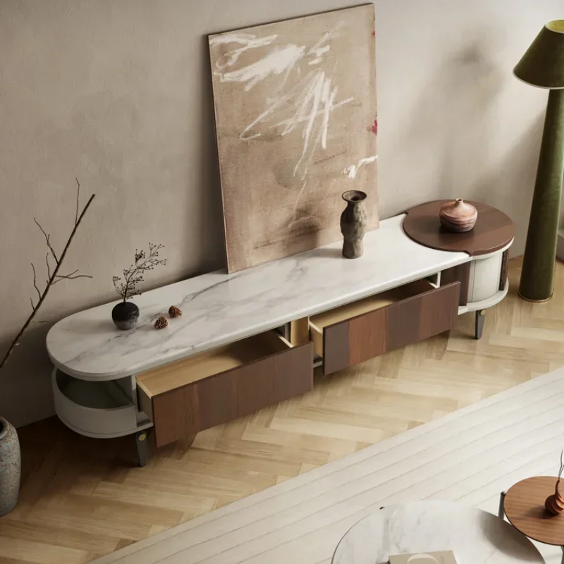 أثاث منزلي، مركز ترفيه، طاولة تلفزيون، خزانة تلفزيون، مهد Mueble يدعم وحدة حامل فاخرة حديثة من Mesa De