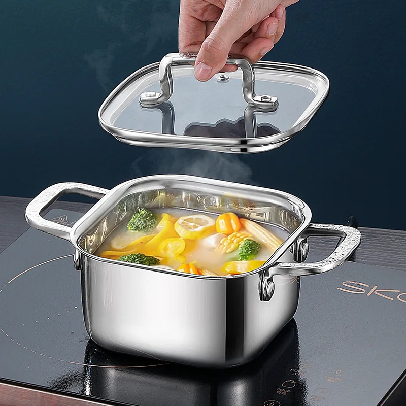 

304 stainless steel single pot small hot pot, single person, two person self-service high-end household single person, one pot,