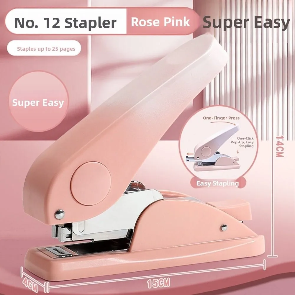 Multifunction Labor-Saving Stapler Metal Portable Paper Stapling Machine Up To 25 Pages Simple Desk Stapler Office School Use