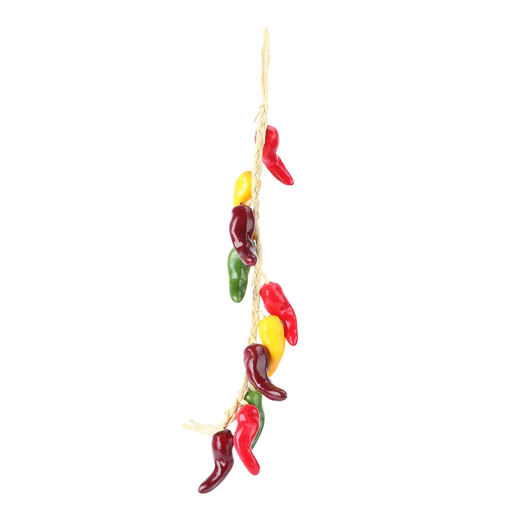 

1pc Peppers Fake Chili Skewers Colorful Hanging Artificial Vegetable Decorations for Home Kitchen Restaurant Simulation Pepper